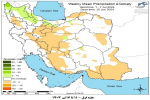 تحلیل پیش بینی هفتگی بارش کشور بر مبنای نقشه های احتمالاتی از ۱۱ تیر ماه تا ۲۱ مرداد ماه سال ۱۴۰۳