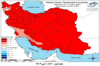 تحلیل پیش بینی هفتگی دمای هوای کشور بر مبنای نقشه های احتمالاتی از ۴ دی ماه تا ۱۵ بهمن ماه سال ۱۴۰۲