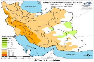 تحلیل پیش بینی هفتگی بارش کشور بر مبنای نقشه های احتمالاتی از ۱۱ دی ماه تا ۲۲ بهمن ماه سال ۱۴۰۲