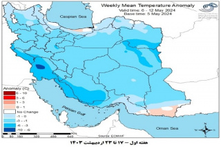 تحلیل پیش بینی هفتگی دمای هوای کشور بر مبنای نقشه های احتمالاتی از ۱۷ اردیبهشت ماه تا ۲۷ خرداد ماه سال ۱۴۰۳