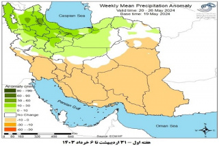 تحلیل پیش بینی هفتگی بارش کشور بر مبنای نقشه های احتمالاتی از ۳۱ اردیبهشت ماه تا ۱۰ تیر ماه سال ۱۴۰۳