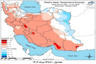 تحلیل پیش بینی هفتگی دمای هوای کشور بر مبنای نقشه های احتمالاتی از ۷ خرداد ماه تا ۱۷ تیر ماه سال ۱۴۰۳