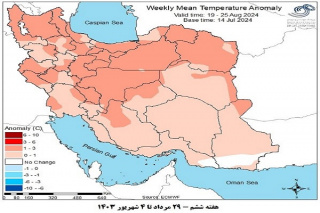 تحلیل پیش بینی هفتگی دمای هوای کشور بر مبنای نقشه های احتمالاتی از ۲۵ تیر ماه تا ۴ شهریور ماه سال ۱۴۰۳