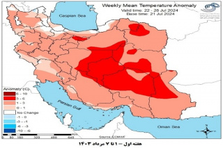 تحلیل پیش بینی هفتگی دمای هوای کشور بر مبنای نقشه های احتمالاتی از اول مرداد ماه تا ۱۱ شهریور ماه سال ۱۴۰۳