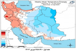 تحلیل پیش بینی هفتگی دمای هوای کشور بر مبنای نقشه های احتمالاتی از ۱۹ شهریور ماه تا ۲۹ مهر ماه سال ۱۴۰۳