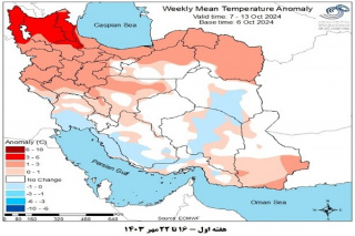 تحلیل پیش بینی هفتگی دمای هوای کشور بر مبنای نقشه های احتمالاتی از ۱۶ مهر ماه تا ۲۷ آبان ماه سال ۱۴۰۳