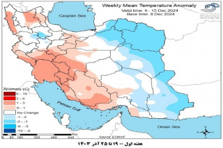 تحلیل پیش بینی هفتگی دمای هوای کشور بر مبنای نقشه های احتمالاتی از ۱۹ آذر ماه تا ۳۰ دی ماه سال ۱۴۰۳