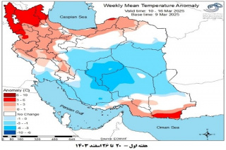 تحلیل پیش بینی هفتگی بارش کشور بر مبنای نقشه های احتمالاتی از ۲۰ اسفند ماه سال جاری تا ۳۱ فروردین ماه سال ۱۴۰۴