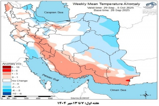 تحلیل پیش بینی هفتگی دمای هوای کشور بر مبنای نقشه های احتمالاتی از ۷ مهر ماه تا ۱۸ آبان ماه سال ۱۴۰۴